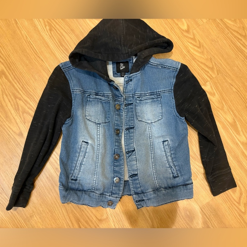 Art Class Blue Denim Jacket with Black Sleeves